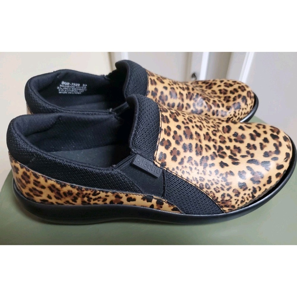 Alegria By PG Lite Duette Fierce Shoe Size 7 US (37) Cheetah Print Black Slip on - Picture 5 of 7